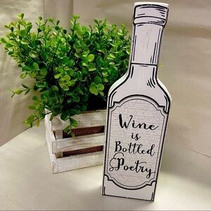 Wine Is Bottled Poetry wooden wine sign decor